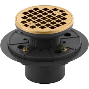 6.5 in. Round Tile-In Shower Drain in Vibrant Moderne Brushed Brass