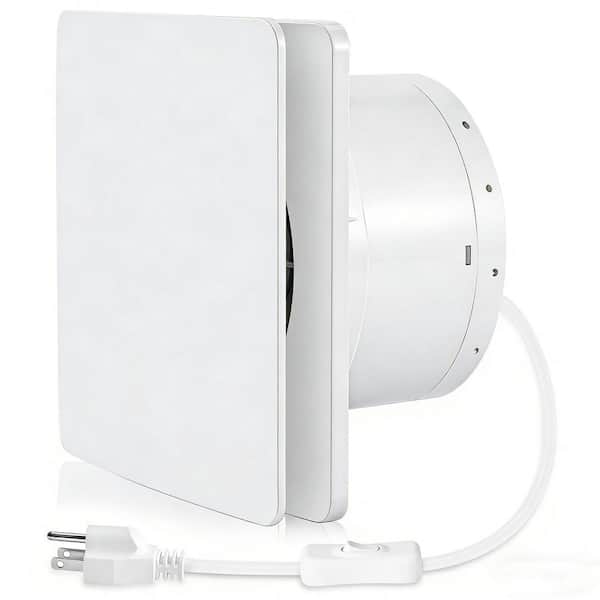 1-Piece Bath Accessory Set in White, Bathroom Exhaust Fan With Front Panel, Bathroom Vent Fan for Window or Wall Mount