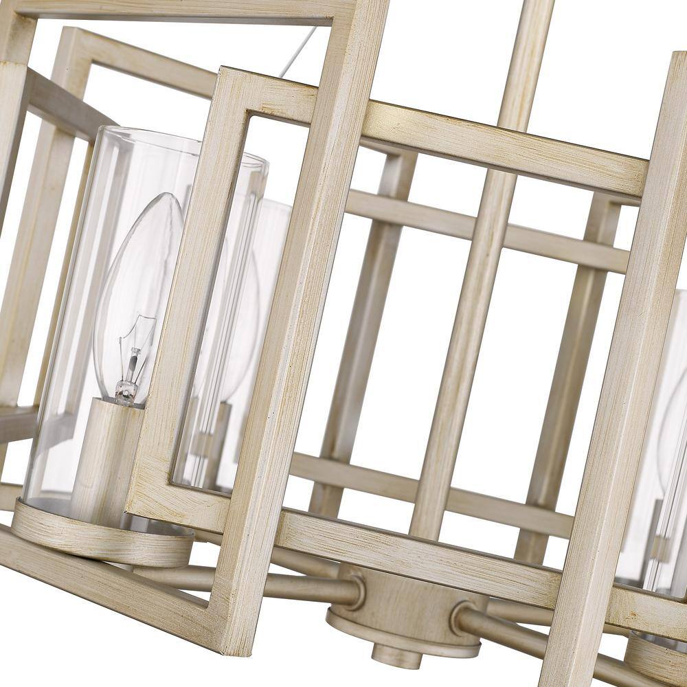 White Gold Geometric Glass Semi-Flush Mount Light