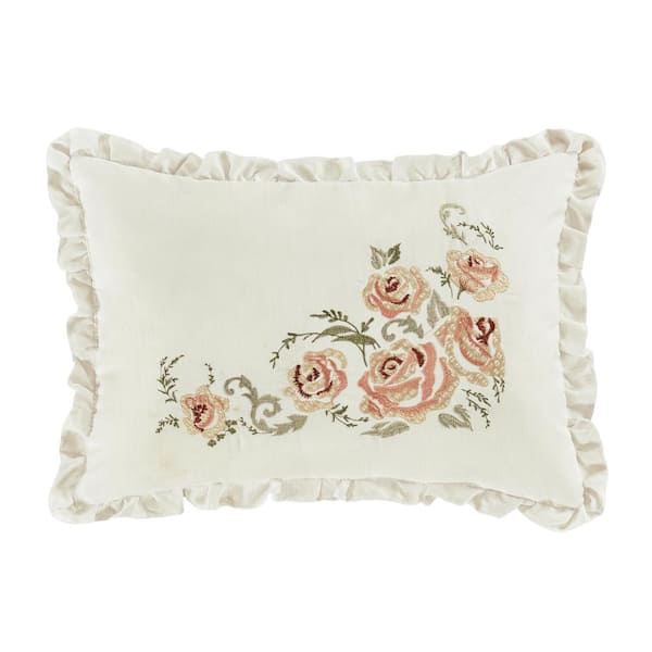 Estelle Coral Polyester 13x19" Boudoir Decorative Throw Pillow
