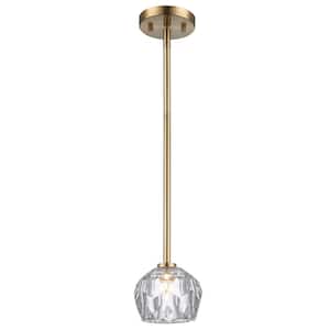 Sequoia 1-Light Gold Modern Mini Pendant Light Fixture with Clear Glass Shade