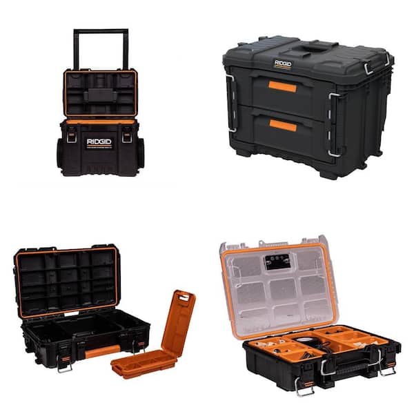 Pro Gear 25 in. Rolling Tool Box, 22 in. XL 2-Drawer Box, Power Tool Box, and Multi-Section Organizer Combo