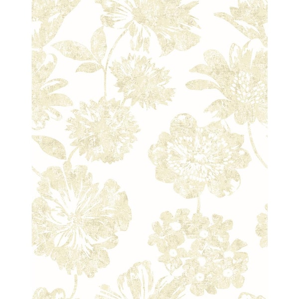 A-Street Prints Folia Beige Floral Strippable Wallpaper (Covers 56.4 sq. ft.)