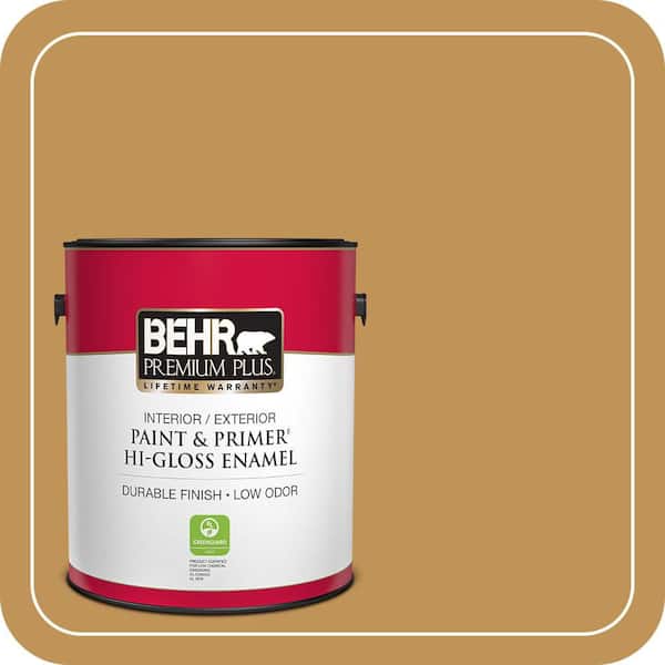 BEHR PREMIUM PLUS 1 gal. #T12-5 Lone Star Hi-Gloss Enamel Interior/Exterior Paint & Primer