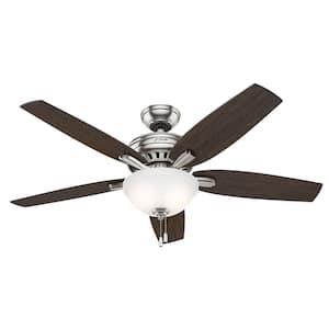 Newsome 52 in. Indoor Brushed Nickel Bowl Light Kit Ceiling Fan