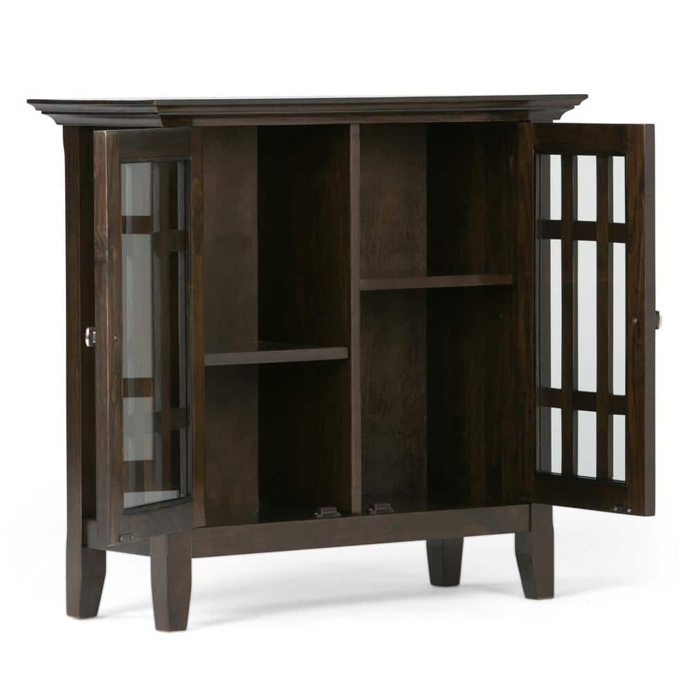 Bedford Dark Tobacco Brown Pine 32" Low Storage Cabinet