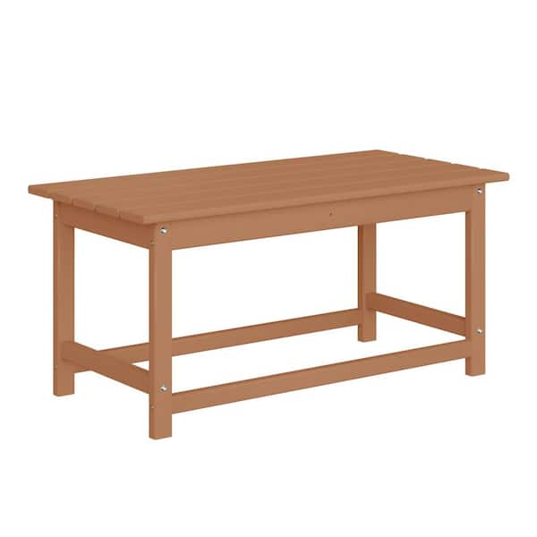 WESTIN OUTDOOR Mason Teak Poly Plastic Fade Resistant Outdoor Patio Rectangle Adirondack Coffee Table