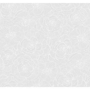 Jardine Graphic Floral Metallic Pearl Paper Strippable Roll (Covers 60.75 sq. ft.)