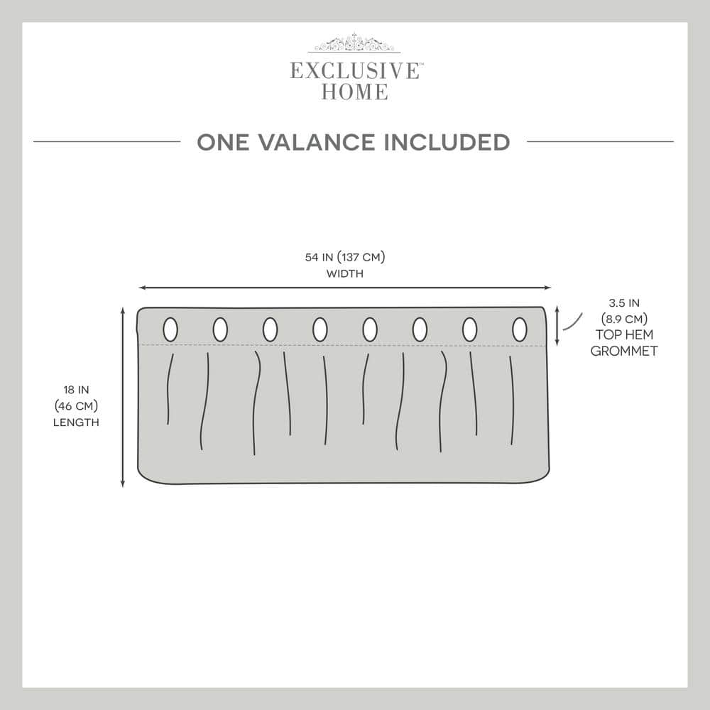 Loha Off-White Linen-Like Grommet Top Window Valance