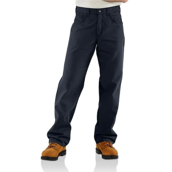 Carhartt Men's 54 in. x 32 in. Dark Navy FR Canvas Pant