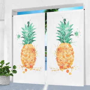 Outdoor Curtains for Patio Pineapple Printed 50 in.Wx 84 in.L(1 Panel)