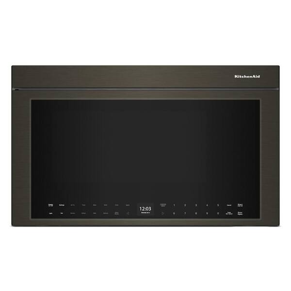 Whirlpool 30 in. 1.10 cu. ft. Over-the-Range Microwave Oven in Black Stainless Finish with Flush Built-In Design