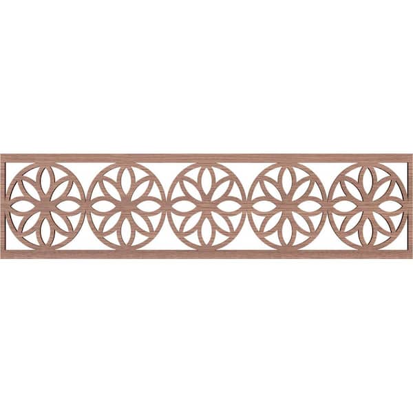 Ekena Millwork Blume Fretwork 0.375 in. D x 47 in. W x 12 in. L Walnut Wood Panel Moulding