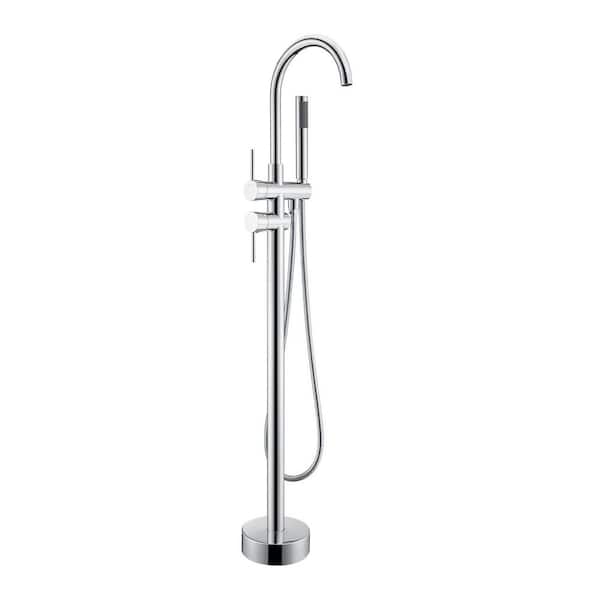 42-7/8 in. Single-Handle Freestanding Tub Faucet with Hand Shower Head in Chrome