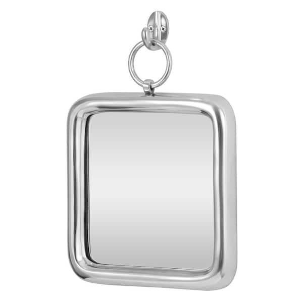 Noble House Clary 13.5 in. x 10.75 in. Modern Square Framed Silver Decorative Mirror