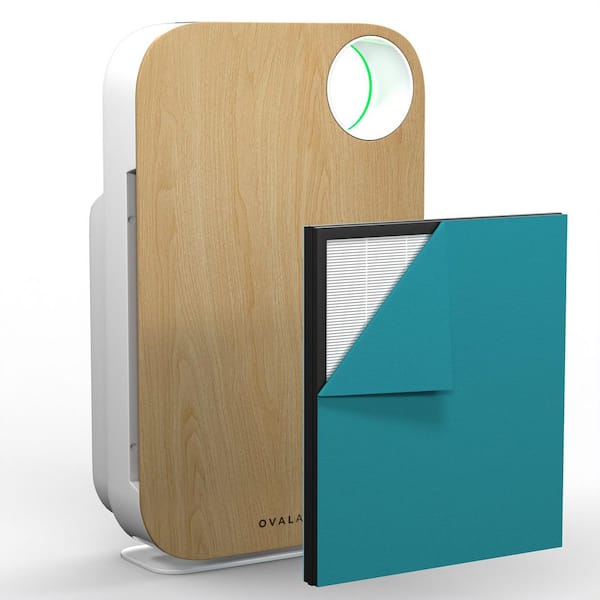 OVAL AIR 3-Stage 5-in-1 Air Purifier for Rooms Upto 600 sq. ft. Reduces Allergies, Asthma, Pets, Odor, Smoke, Light Wood