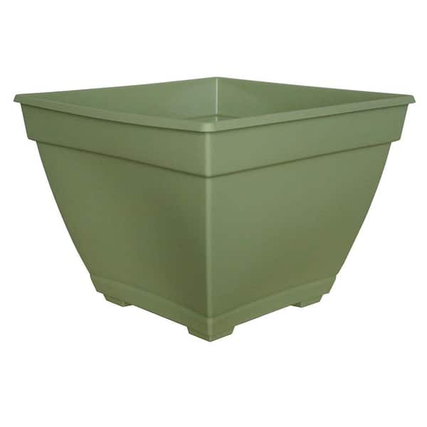 Dynamic Design Newbury 14.88 in. x 11 in. Green Resin Deck Box Planter