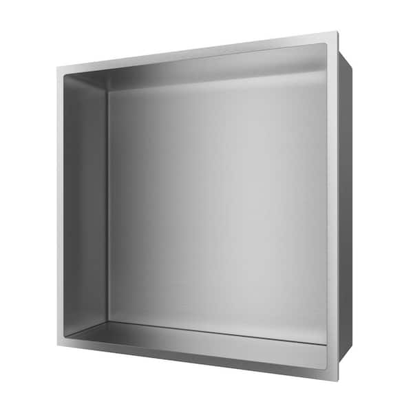 12 in. W x 12 in. H x 4 in. D Shampoo-Soap Standard Single Shower Niche in Brushed Nickel