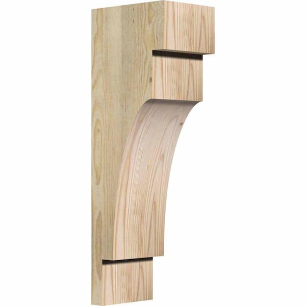 Ekena Millwork 6 in. x 8 in. x 24 in. Douglas Fir Mediterranean Rough Sawn Corbel