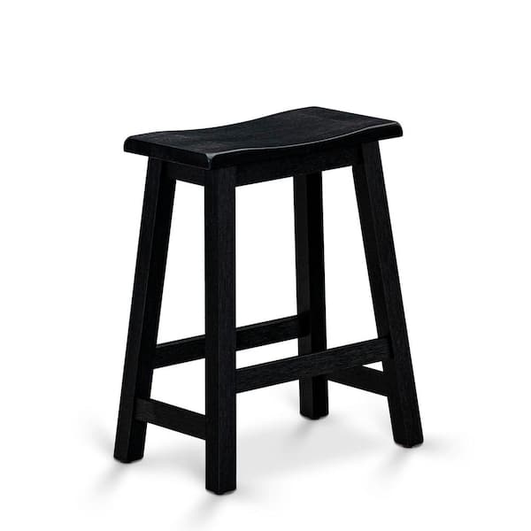 East West Furniture 4-Piece Solid Wood Top Wire Brushed Black Finish Dining Room Table Sets contain a Table, 2 Stools, Bench