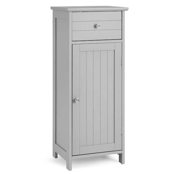 ANGELES HOME 14 in. W x 12 in. D x 34.5 in. H Gray Wooden Bathroom ...