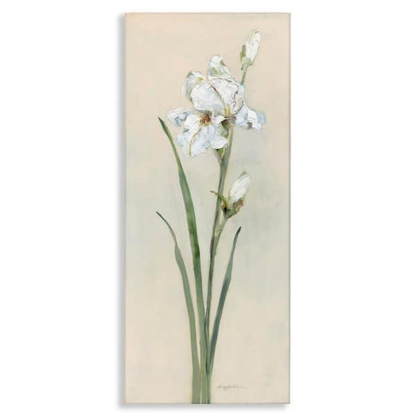 Stupell Industries Simple Iris on Beige by Sally Swatland Unframed Nature Graphic Art Print 40 in. x 17 in.