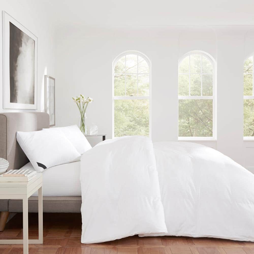 Twin White Cotton Down Comforter Set