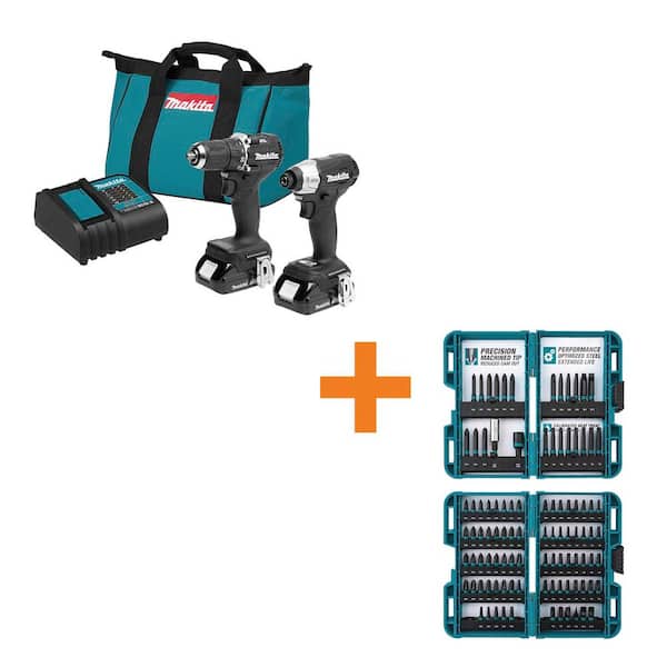 18V LXT Sub-Compact Lithium-Ion Brushless Cordless 2-piece Combo Kit 1.5Ah with ImpactX Driver Bit Set (100-Piece)