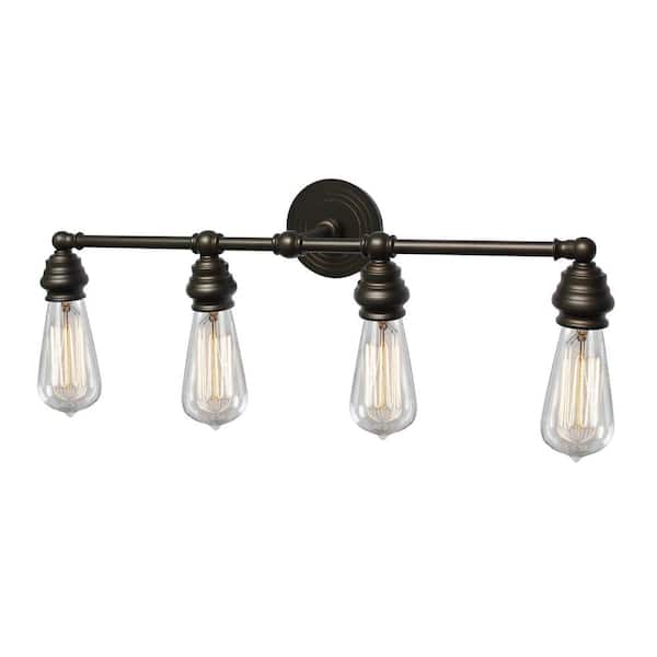 Unbranded Tiffany 4-Light Oil-Rubbed Bronze Bath Light