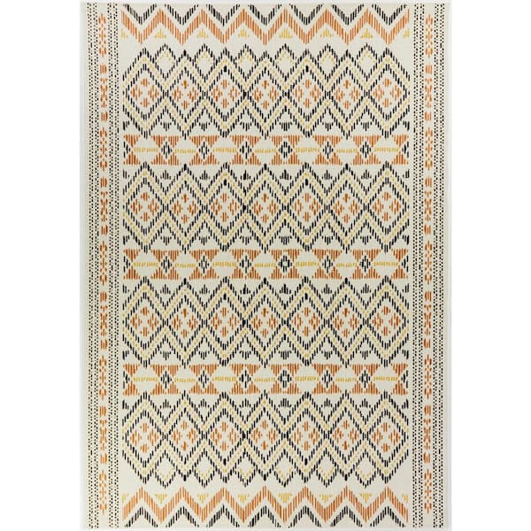 BALTA Grisham Burnt Orange 5 ft. x 7 ft. Diamond Indoor/Outdoor Area Rug