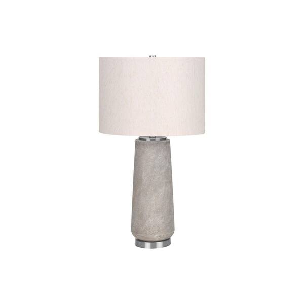 Jushua Modern 29 in. H Table Lamp with White Shade, Grey Resin CT