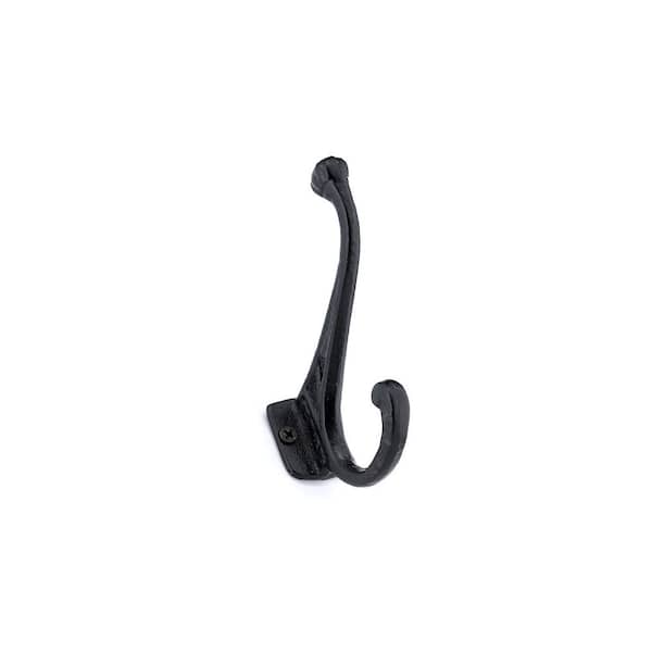 Amerock Vicinity 4-9/16 in. L Matte Black Double Prong Wall Hook H37001MB -  The Home Depot