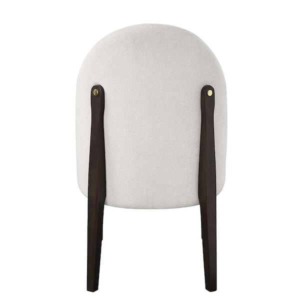 Clayten Beige Chenille and Espresso Side Chair (Set-2)