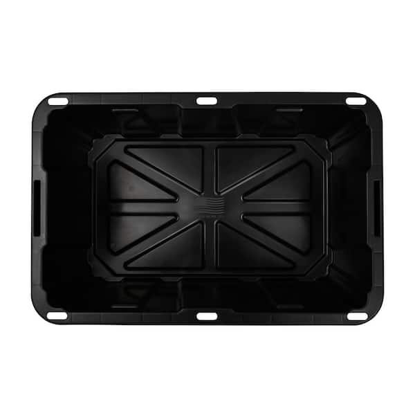 HDX 17 Gal. Tough Storage Tote in Black with Yellow Lid 999-17G