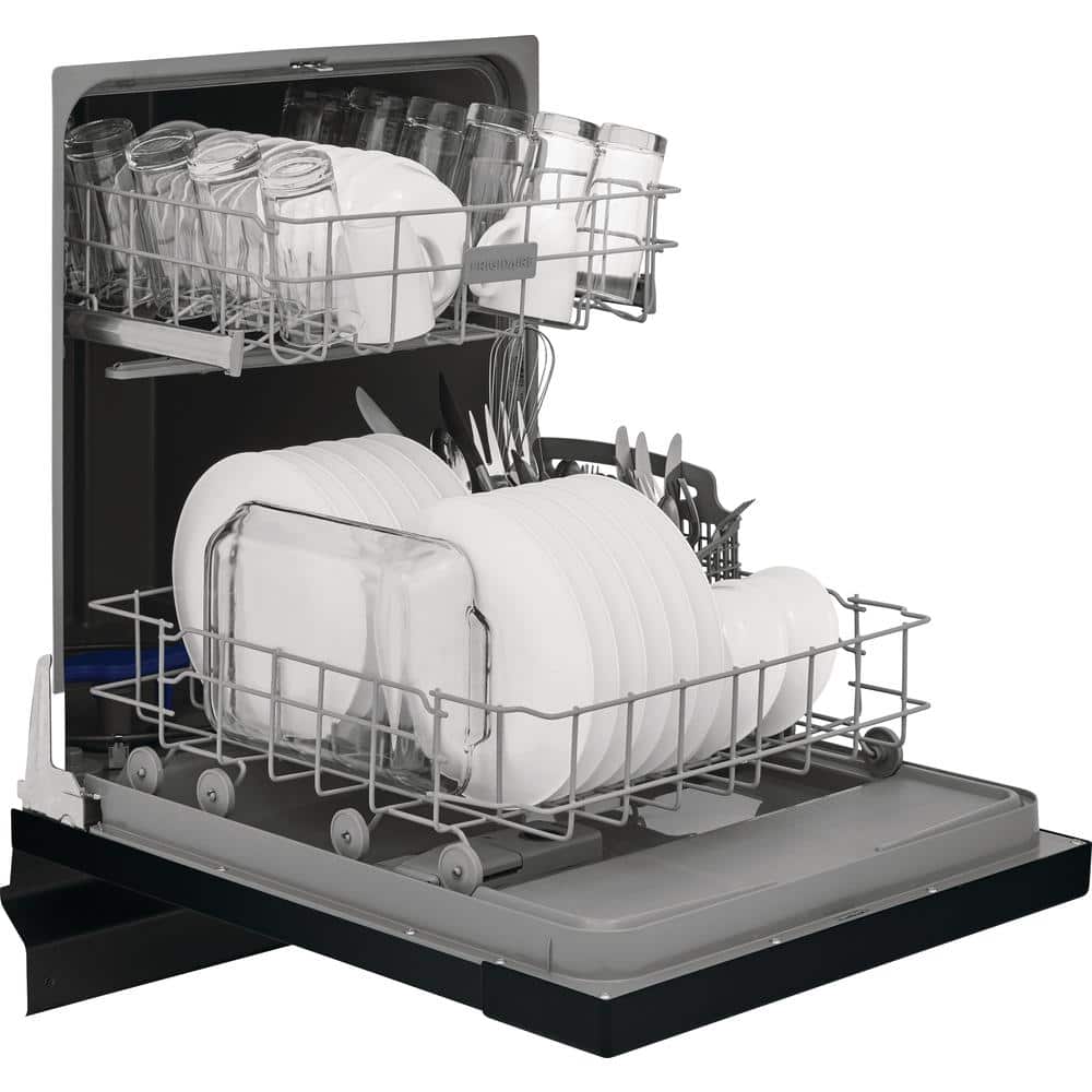 Frigidaire 24" Black Front-Control Built-In Dishwasher