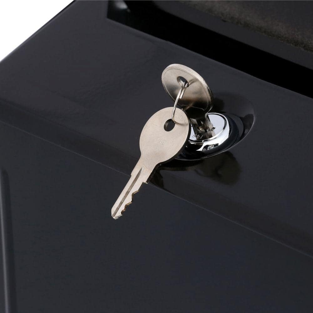 Small Black Lockable Steel Wall Mount Mailbox