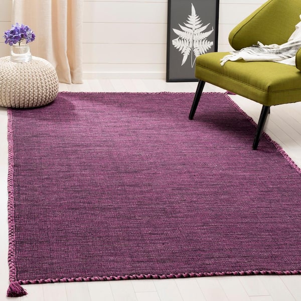 Montauk Purple/Black 8 ft. x 10 ft. Border Area Rug