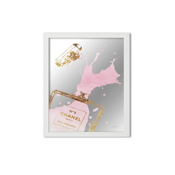 Stupell Industries Glam Perfume Bottle Fashion Splash White Framed Mirror, Design by Amanda Greenwood, 11" x 14"