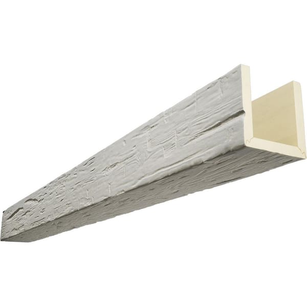 Ekena Millwork Endurathane 8 in. H x 6 in. W x 24 ft. L Hand Hewn Cashmere Faux Wood Beam