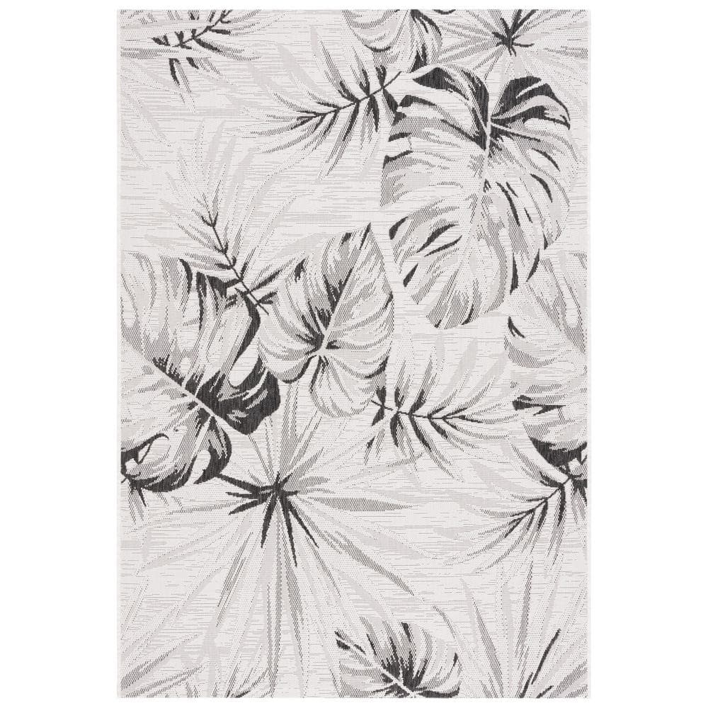 48" Black Rectangular Easy Care Synthetic Rug