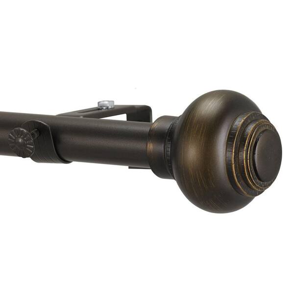 Art Decor Stybal 28 in. - 48 in. Telescoping Single Curtain Rod in Oil Rubbed Bronze