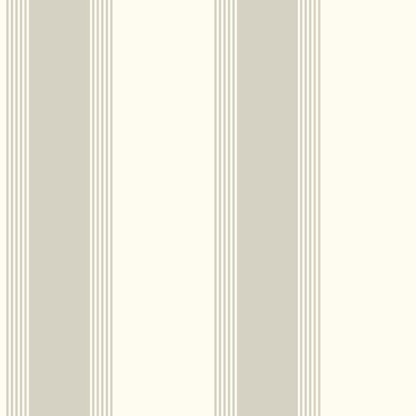 Unbranded Italian Style Cream/Beige Classic Vertical Stripe Design Matte Finish Vinyl on Non-woven Non-pasted Wallpaper Sample
