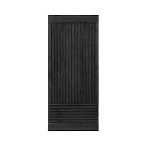 24 in. x 84 in. Japanese Series Pre Assemble Black Stained Wood Interior Sliding Barn Door Slab