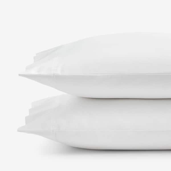Brushed White Cotton King Pillowcase (Set of 2)
