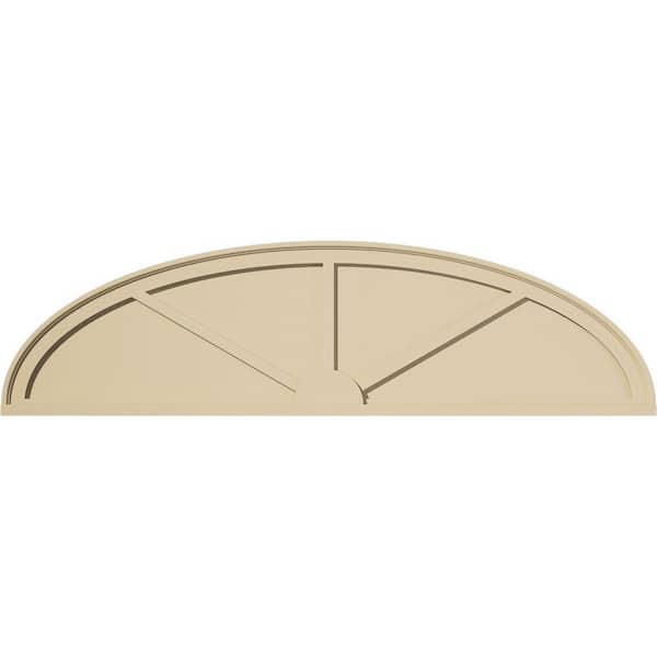 Ekena Millwork 60 in. W x 16 in. H x 2 in. P Elliptical 3 Spoke Signature Urethane Pediment, Primed Tan