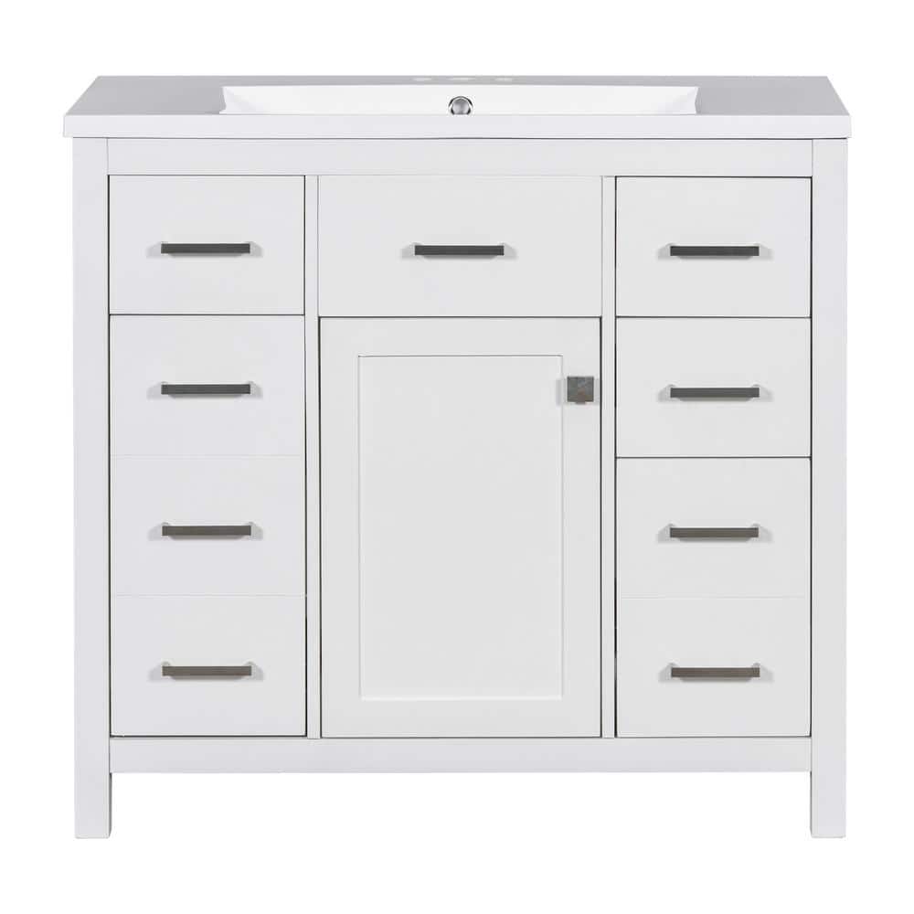 Boosicavelly 36 in. W x 18 in. D x 33 in. H Freestanding Bath Vanity Cabinet without Top in ...