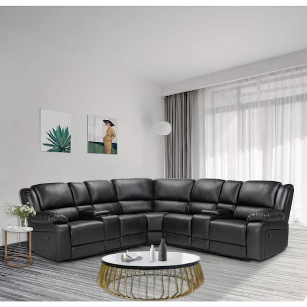 Eer 108 25 In W 7 Piece Faux, Classic Leather Phoenix Sectional