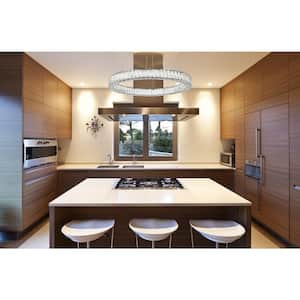 Timeless Home 31.5 in. L x 31.5 in. W x 3 in. H 45-Watt Integrated LED Chrome Contemporary Chandelier