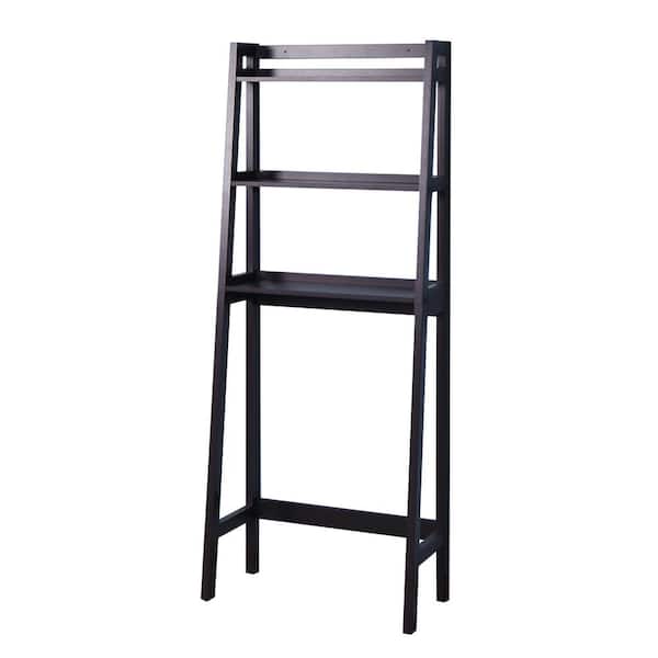 Tatahance Bathroom 25.5 in. W x 64.9 in. H x 11.8 in. D Espresso Wooden Over The Toilet Storage with Adjustable Shelves