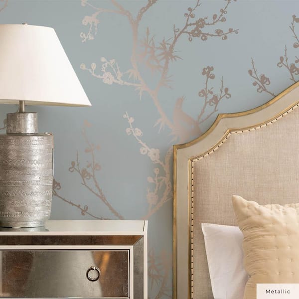 Cynthia Rowley Metallic Sea Bird Watching Vinyl Peel and Stick Wallpaper Roll (Covers 60 sq. ft.)